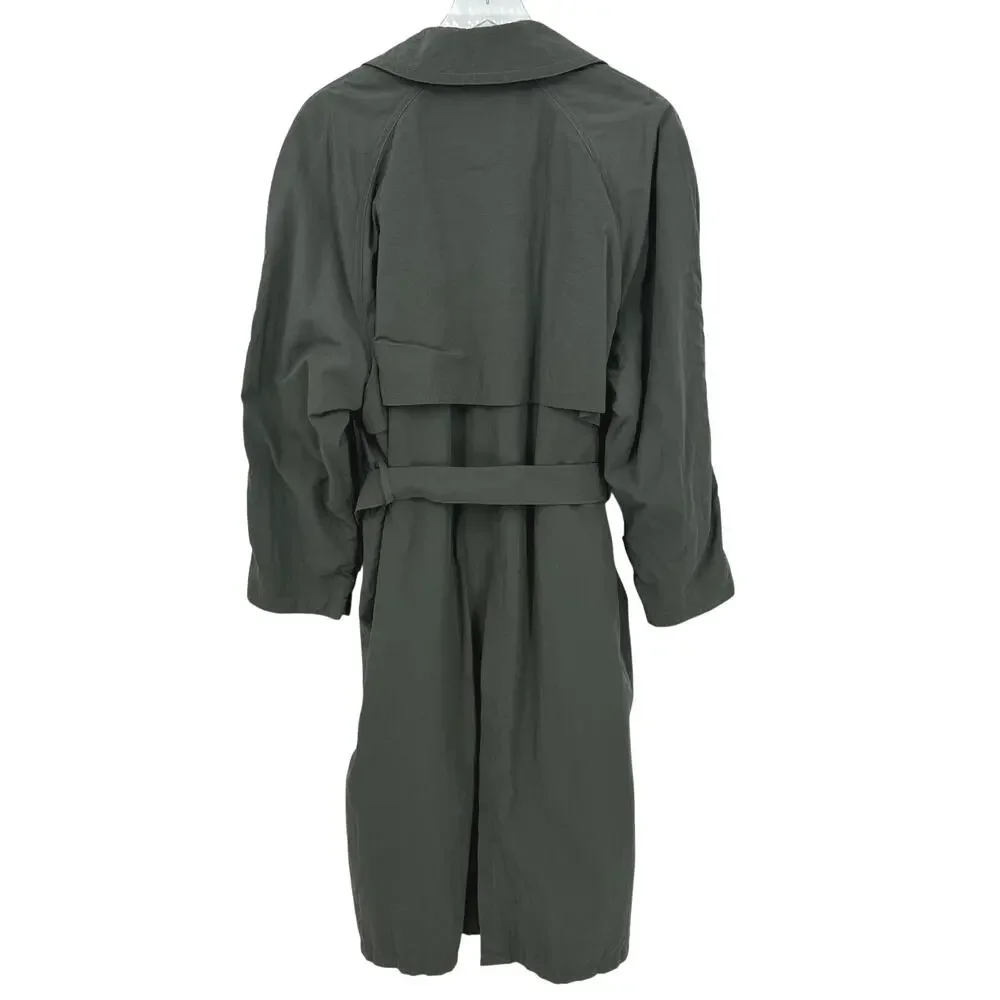 Strathmore Olive Green Wool Lined Trench Coat Men’s 40 Short Med Large